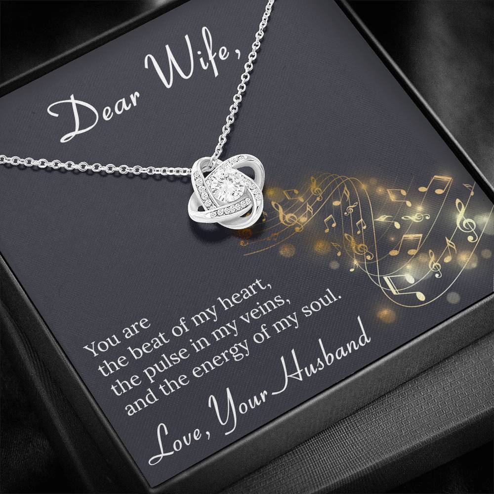 To My Wife Necklace Anniversary Gift for Wife Personalized Birthday Gift for Wife Necklace for Her Valentines necklace with message card from husband Silver Necklace for Women