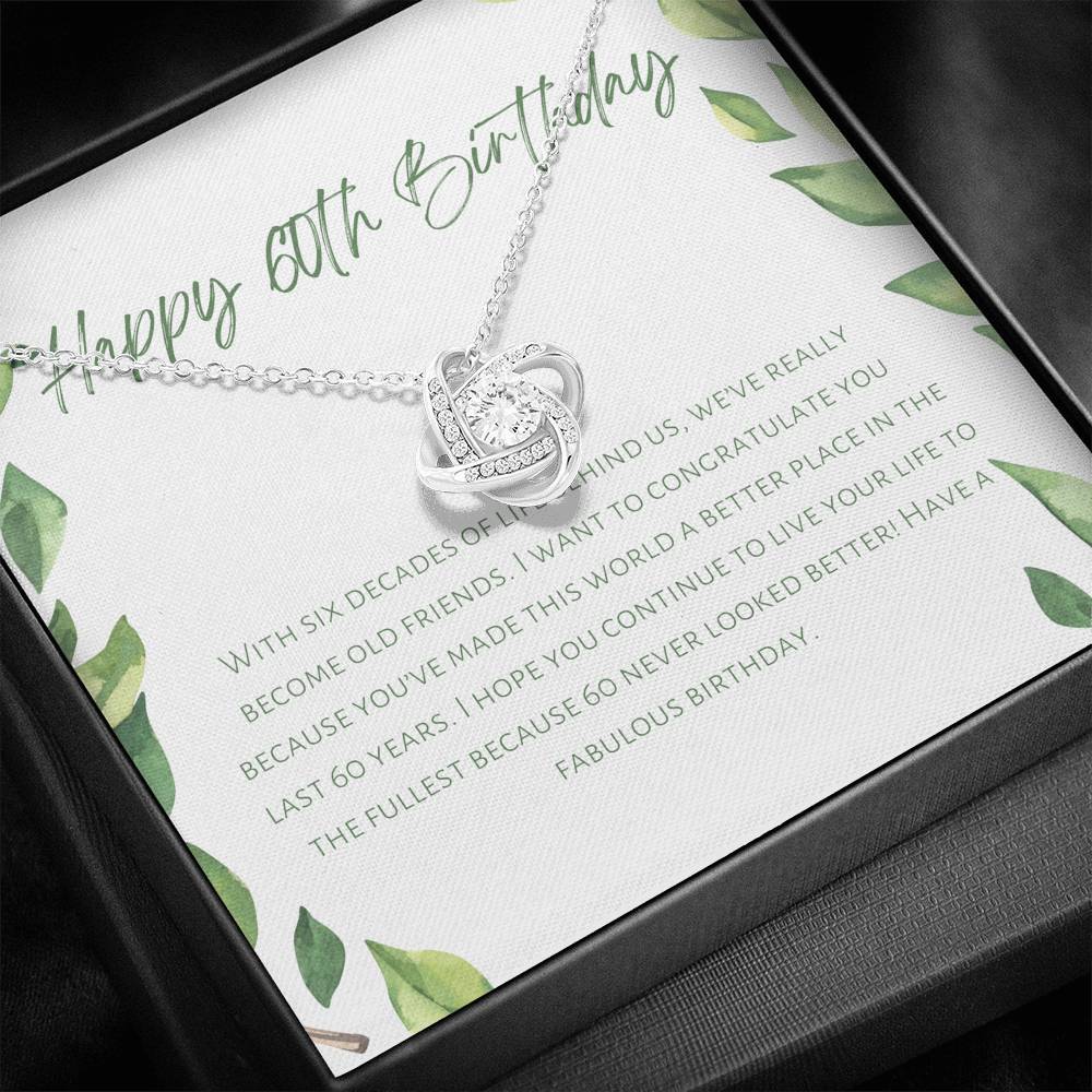 60th Birthday Gift Necklace For Her, Birthday Gift For Friend, Coworker, Family Member, Milestone Birthday Card