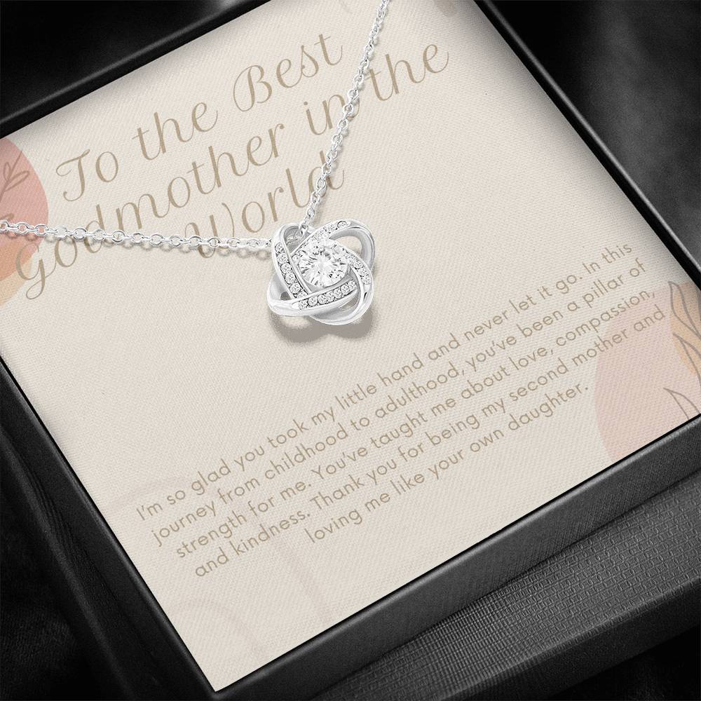 Godmother Gift Necklace, Gift for Godparent, Personalized Message Card Gift