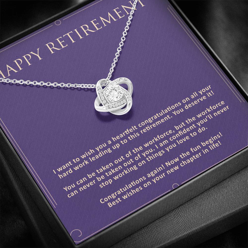 Personalized Retirement Gift For Boss Love Knot Necklace