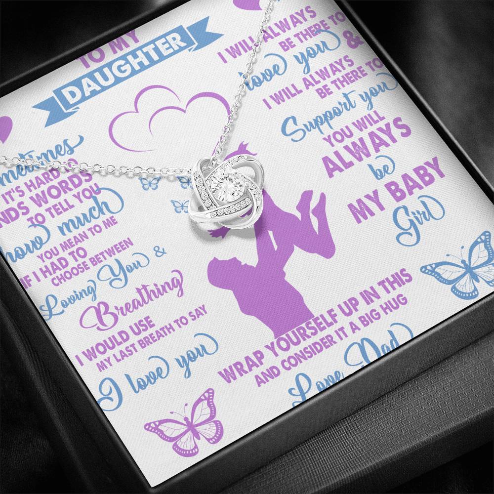 To My Loving Daughter Young Lady Daddy's  Little Angel   For Birthday Graduation Christmas  New Year From Daddy Father Silver  Necklace Gift