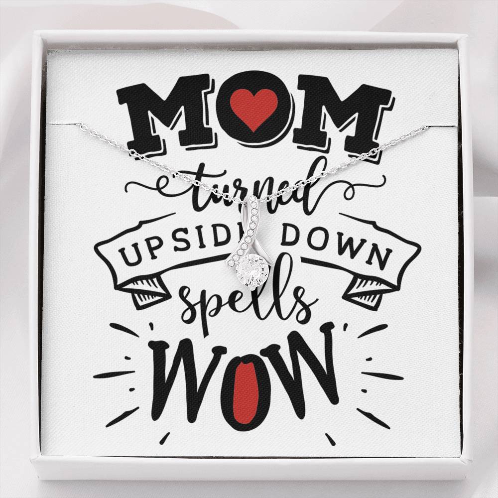 Personalized Gift Mother Necklace for Mom Valentines Birthday Gift Silver Jewelry Alluring Beauty Necklace for Women with Message  Card
