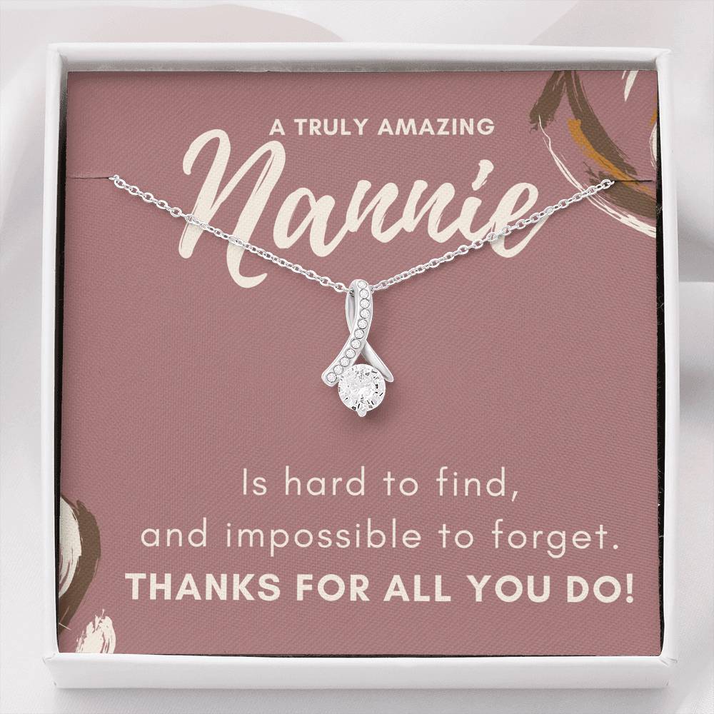 Necklace Gift For Grandma Forever Love Petite Ribbon Pendent Gift On Mother's Day