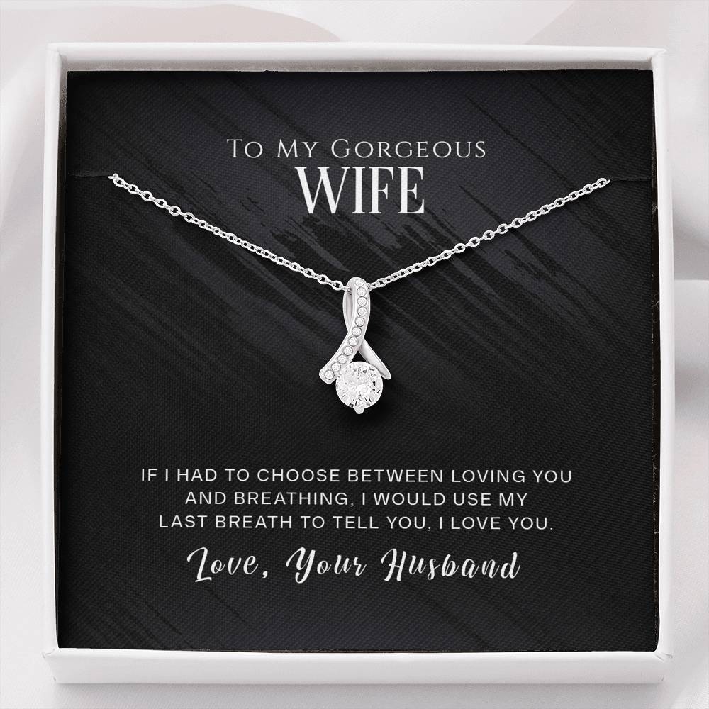 Personalized To My Wife Necklace  for Her Birthday Valentines Anniversary Gift  To My Wife Hearts Necklace for Women with Message  Card