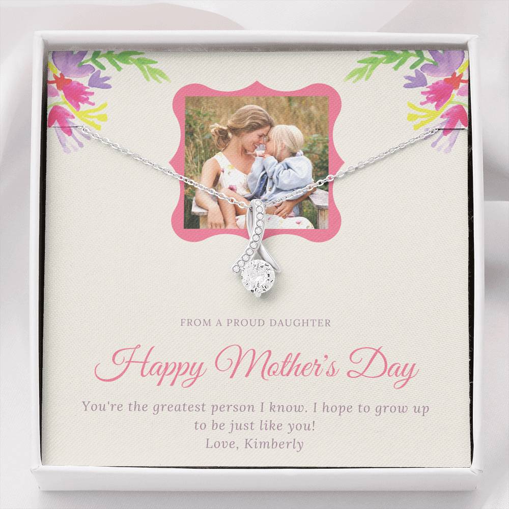 Personalized Gift For Mom Necklace for Mama Mother's Day Sentimental Birthday Gift Allluring Beauty Necklace for Women with Message  Card