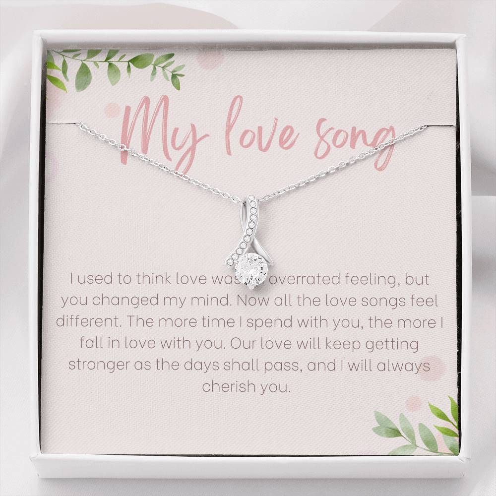 My Love Song Gift Necklace for Girlfriend, Anniversary Gift for Girlfriend, Birthday Jewelry, Best Gift for Girlfriend, Personalized Message Card