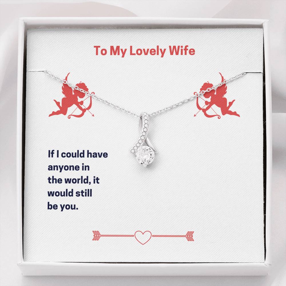 Personalized To my Wife Necklace  for Her Valentines Birthday Gift Alluring Beauty Necklace for Women with Message  Card
