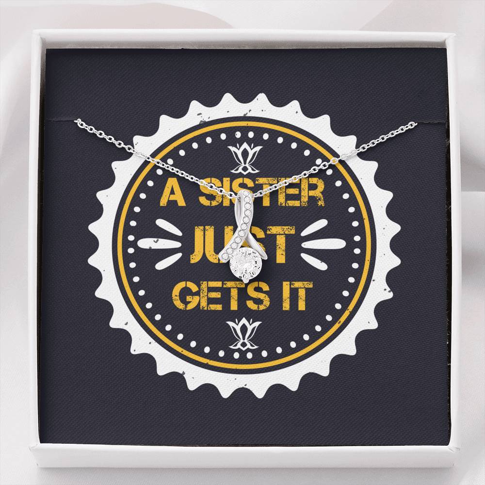 Personalized Gift Sister Necklace for Her Valentines Birthday  Gift Alluring Beauty Necklace for Women with Message  Card