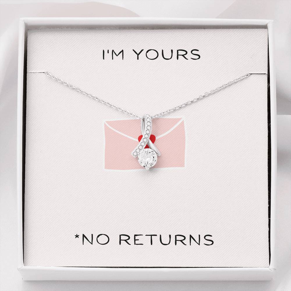 Valentine's Day Necklace Gift To My Future Wife Petite Ribbon Pendent On Her Birthday Engagement Gift