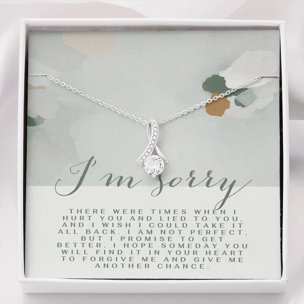 Apology Gift for Friend, Coworker, Partner, Spouse I'm Sorry, Forgive Me Gift Necklace, Apology Card