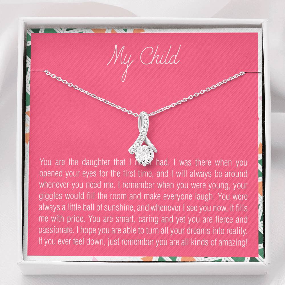 Personalized Necklace Gift To My Daughter From Mom Dad On Her Birthday Graduation Wedding Pendent Gift With The Message Card