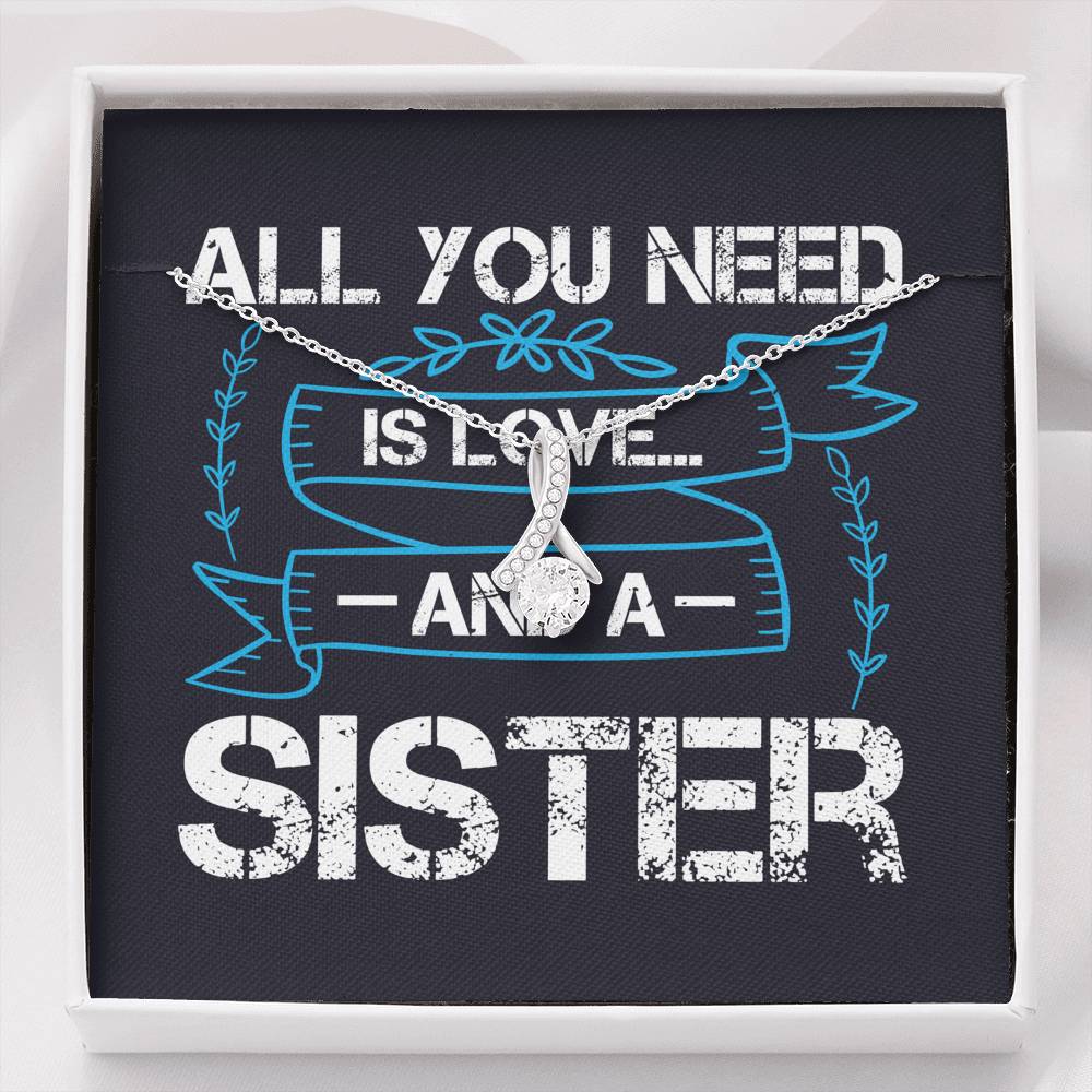 Personalized Gift Sister Necklace for Her Valentines Birthday  Gift Alluring Beauty Necklace for Women with Message  Card