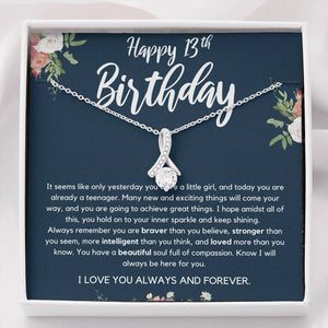 13th Birthday Personalized Custom Name, Gift for Girl Turning 13, Birthstone, Gift for 13 Year Old, Teenage Girl Gift, 13th Birthday Jewelry, Birthday necklace, Gift for 13 year old, Message card