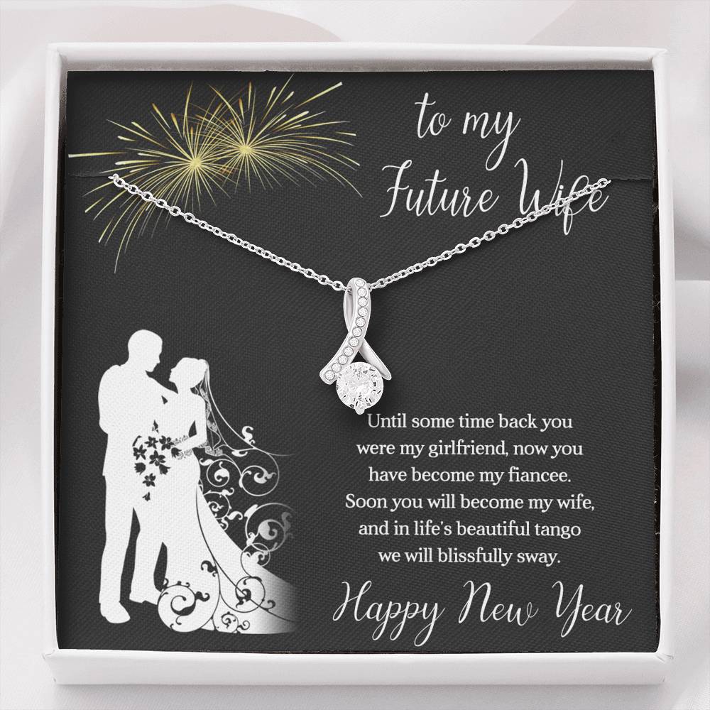 To My Future Wife Necklace for Women Personalized Birthday Anniversary Valentines Engagement Gift Necklace with Message Card from Husband Silver Jewelry for Women