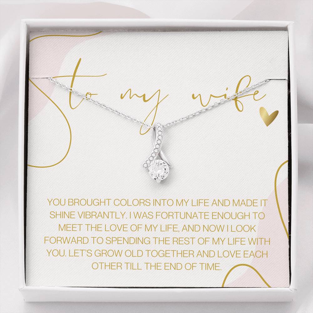Gift Necklace for Wife, Anniversary Gift, Special Occasion Gift for Spouse, Christmas, Valentines Day, Personal Message Card for Wife