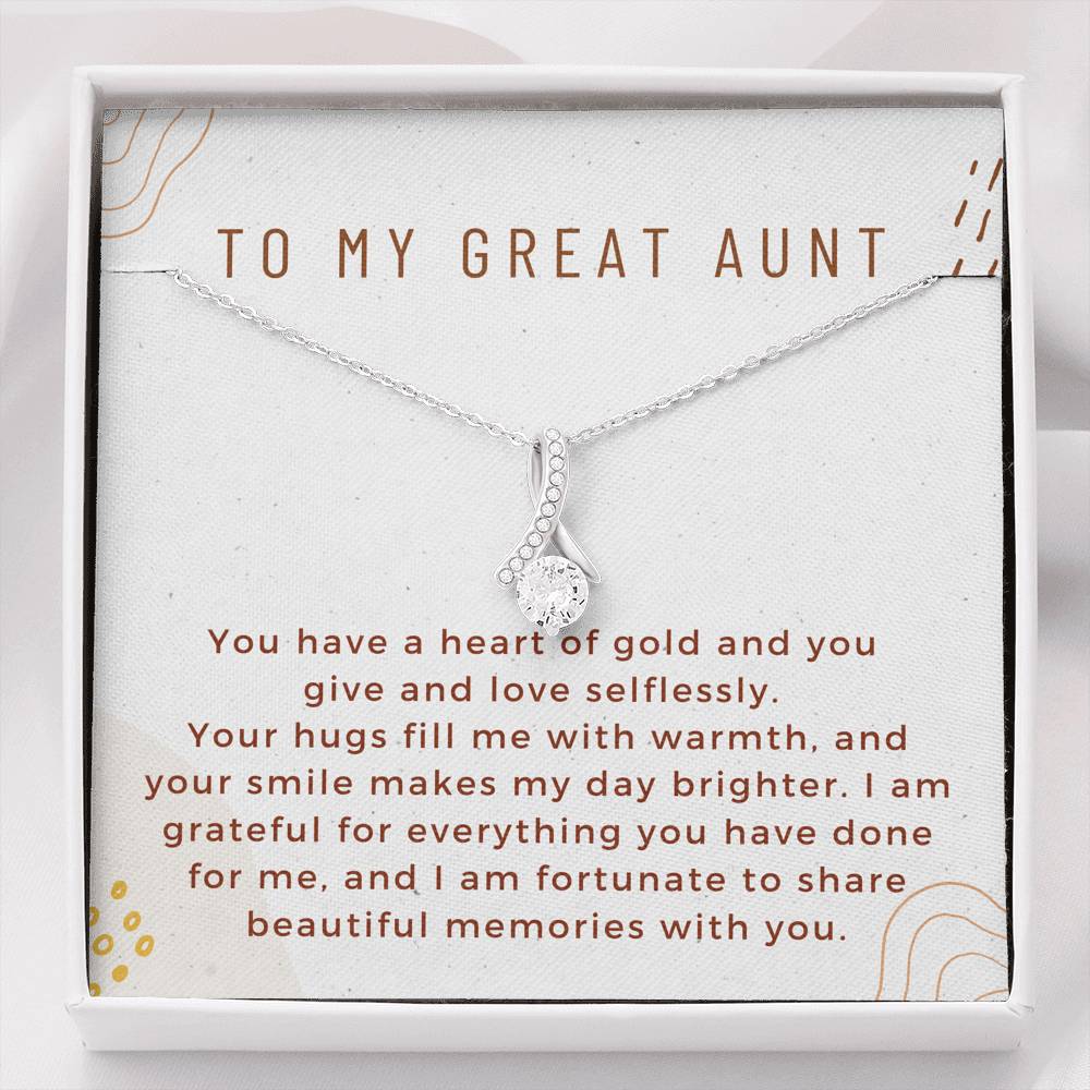 Great Aunt Gift, Gift Necklace for Great Aunt, Card for Great Aunt
