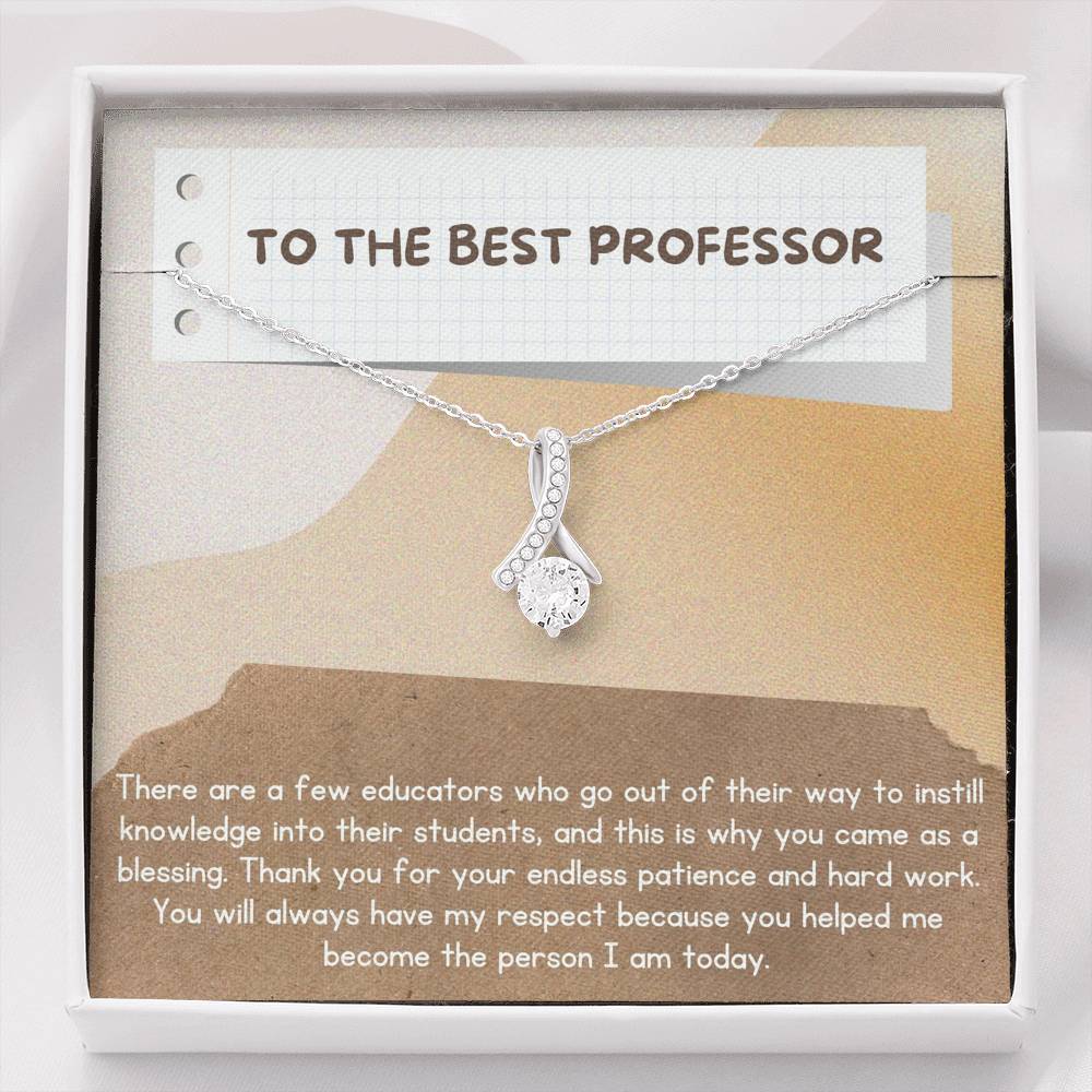 Professor Appreciation Gift, Gift for Professor, Necklace for Her, Personalized Message Card