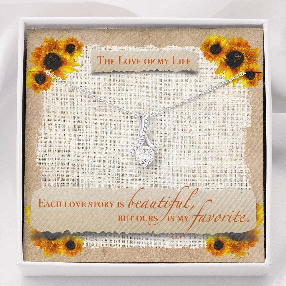 Modern Necklace Gift For Women Petite Ribbon Pendent From Husband