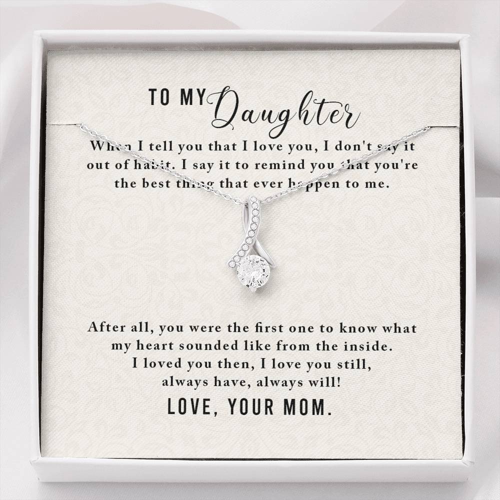 Personalized To my Daughter Necklace  for Her Valentines Birthday Gift Alluring Beauty Necklace for Women with Message  Card