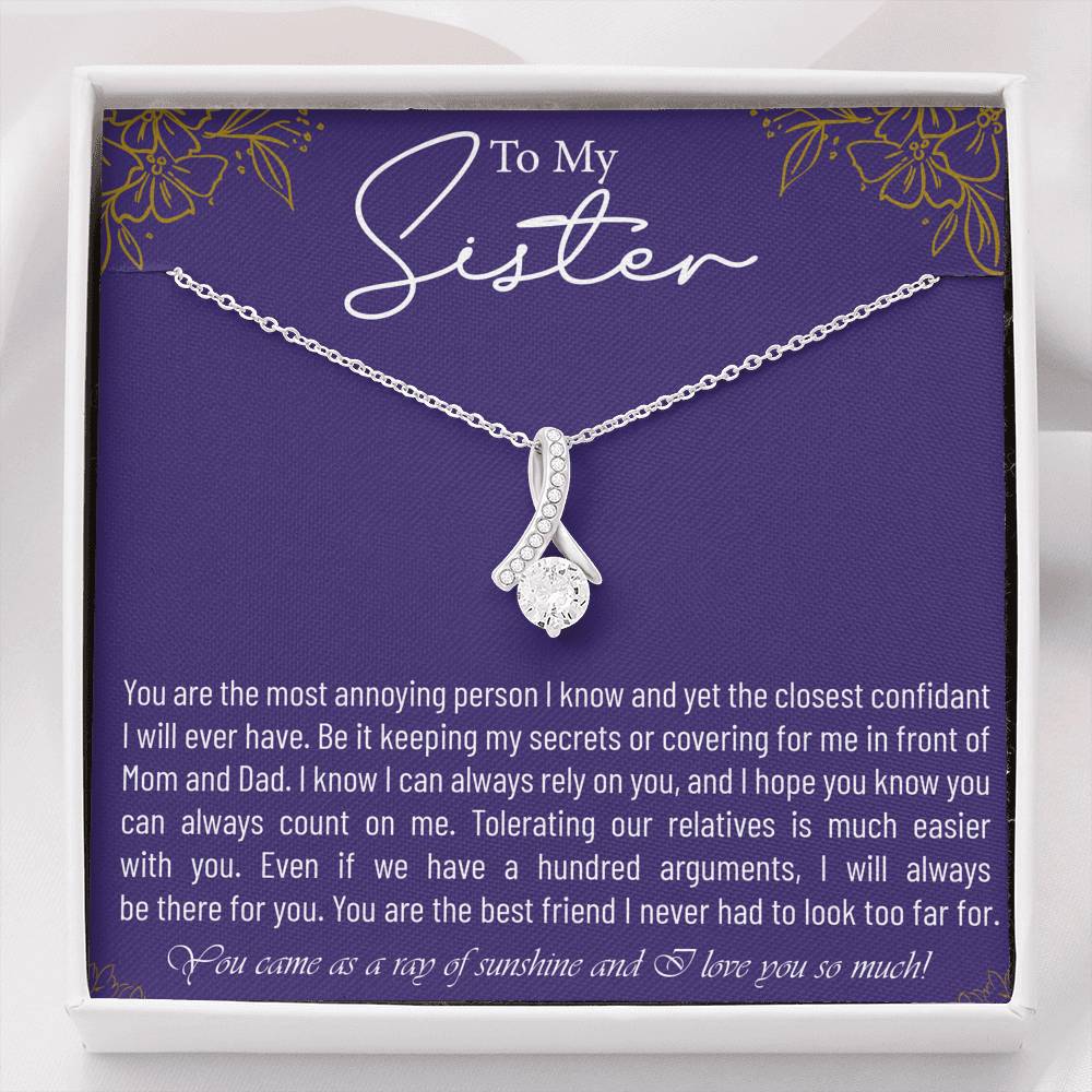 Personalized Gift Sister Necklace for Her Valentines Birthday  Gift Alluring Beauty Necklace for Women with Message  Card
