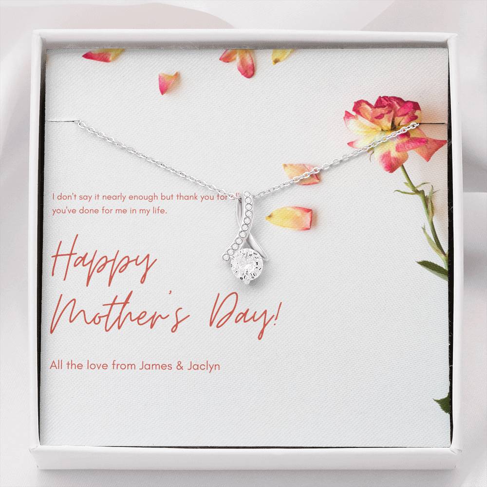 Personalized Gift Mom Necklace for Her Birthday Valentines Mother's Day Alluring Hearts Necklaces for Women with Message  Card