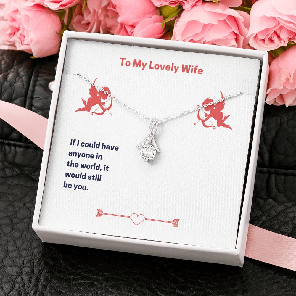 Personalized To my Wife Necklace  for Her Valentines Birthday Gift Alluring Beauty Necklace for Women with Message  Card