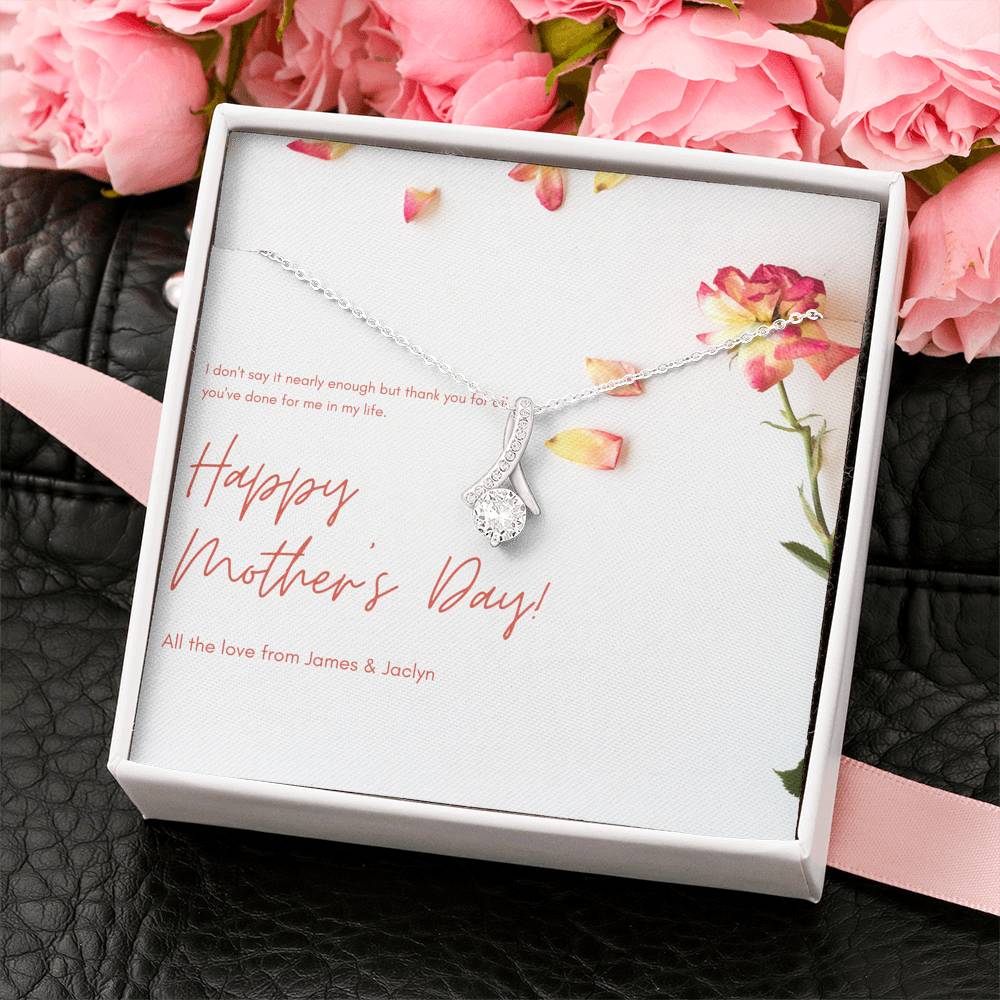 Personalized Gift Mom Necklace for Her Birthday Valentines Mother's Day Alluring Hearts Necklaces for Women with Message  Card