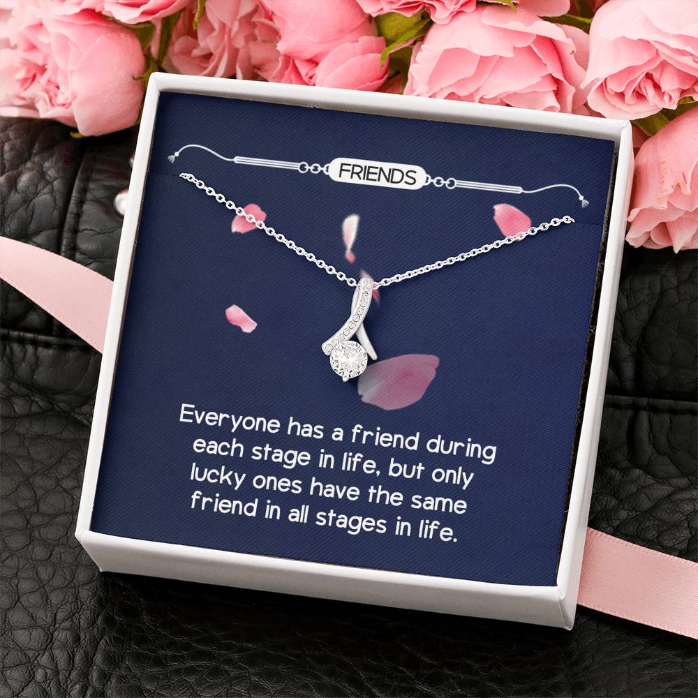 Personalized BFF Bestfriend Necklace  for Her Valentines Birthday Anniversary Gift Alluring  Beauty Necklace for Women with Message  Card
