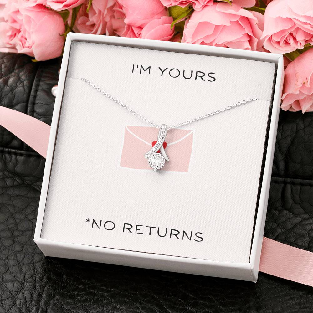 Valentine's Day Necklace Gift To My Future Wife Petite Ribbon Pendent On Her Birthday Engagement Gift