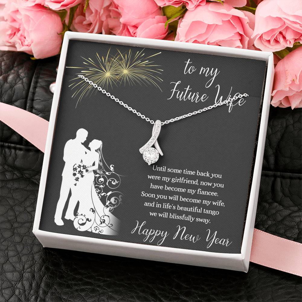To My Future Wife Necklace for Women Personalized Birthday Anniversary Valentines Engagement Gift Necklace with Message Card from Husband Silver Jewelry for Women