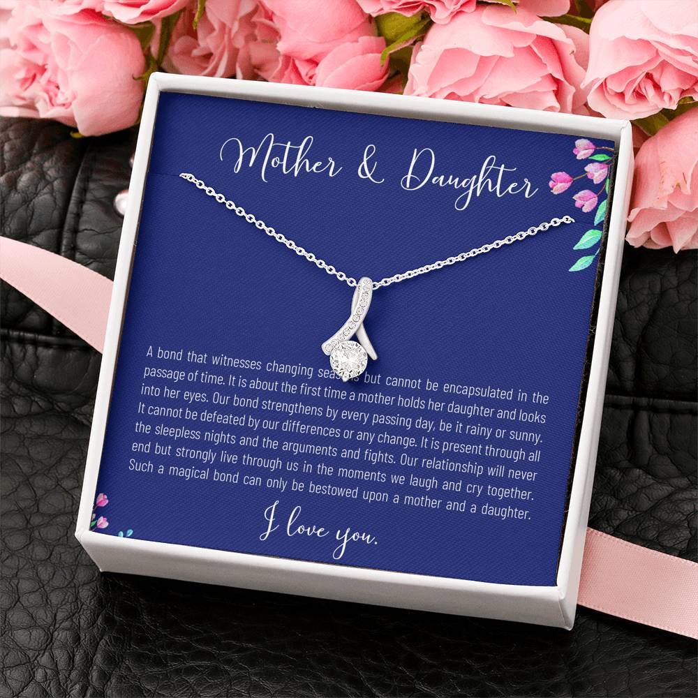 Mother Daughter Necklace For Women Forever Strong Bond Pendent Gift On Birthday Mother's Day Daughter's Day Gift With The Message Card