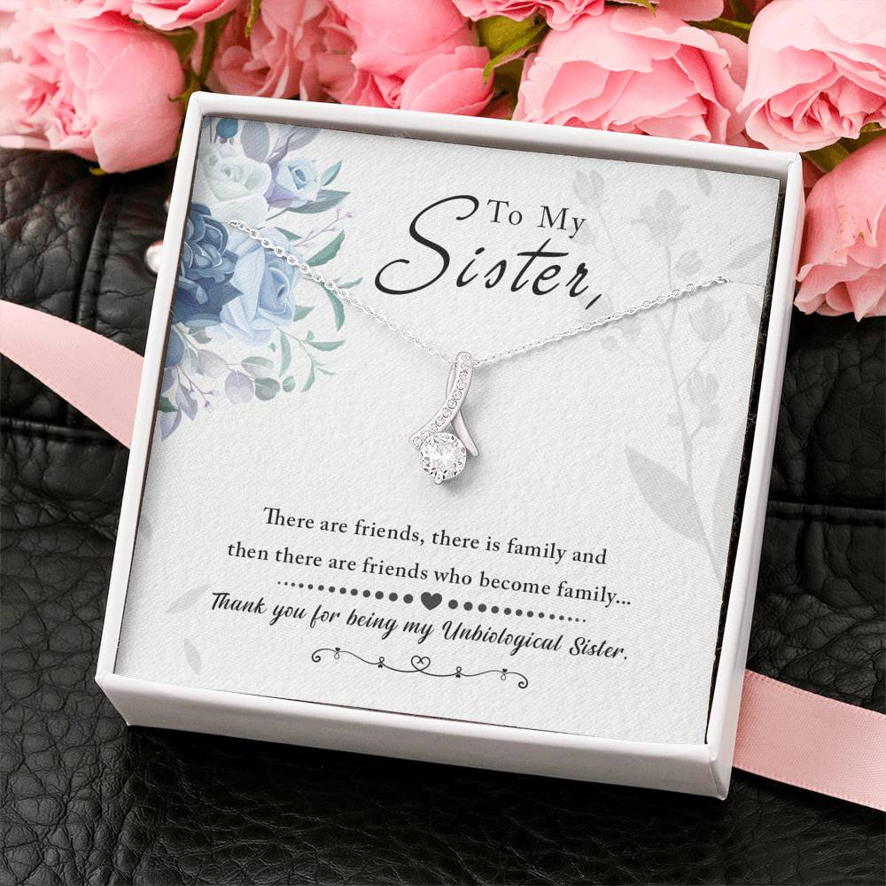 Personalized Custom Sister Necklace  for Her Valentines Birthday Anniversary Gift Alluring Beauty Necklace for Women with Message  Card