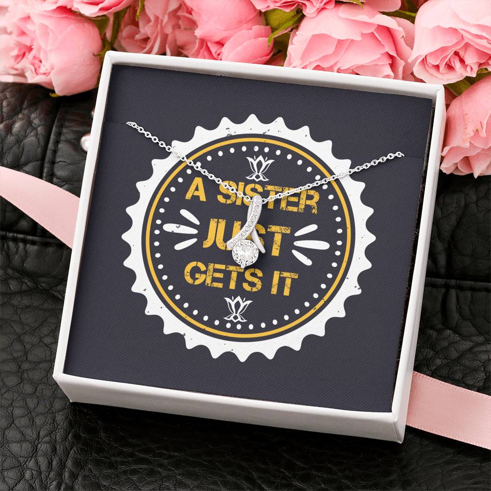 Personalized Gift Sister Necklace for Her Valentines Birthday  Gift Alluring Beauty Necklace for Women with Message  Card