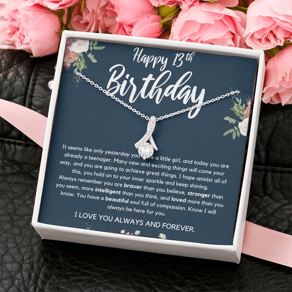13th Birthday Personalized Custom Name, Gift for Girl Turning 13, Birthstone, Gift for 13 Year Old, Teenage Girl Gift, 13th Birthday Jewelry, Birthday necklace, Gift for 13 year old, Message card