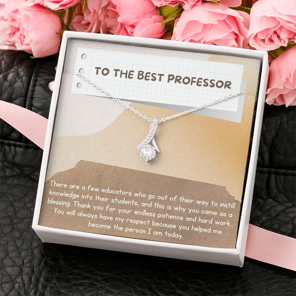 Professor Appreciation Gift, Gift for Professor, Necklace for Her, Personalized Message Card