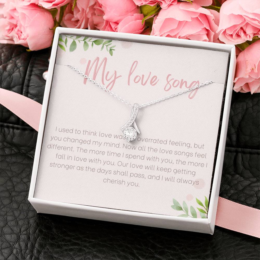 My Love Song Gift Necklace for Girlfriend, Anniversary Gift for Girlfriend, Birthday Jewelry, Best Gift for Girlfriend, Personalized Message Card