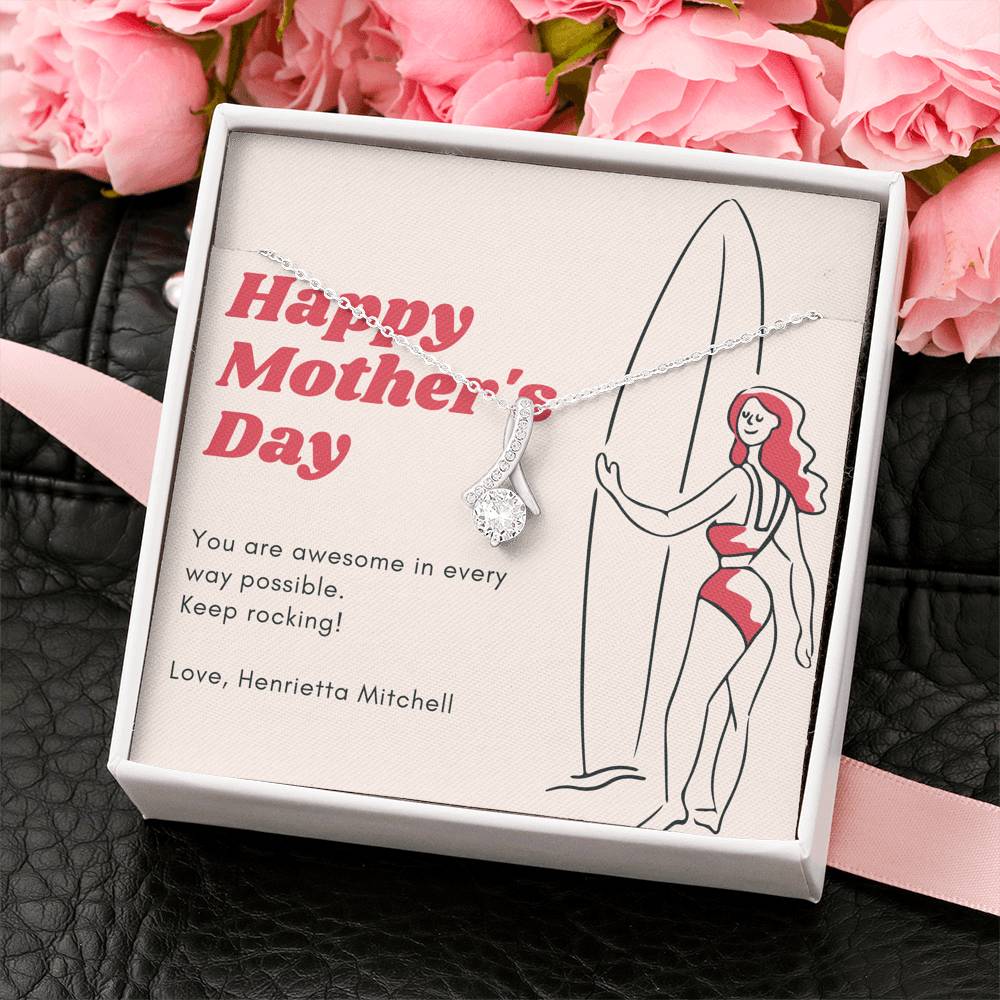 Personalized Gift Mom Necklace for Her Birthday Valentines Mother's Day Alluring Beauty Necklaces for Women with Message  Card