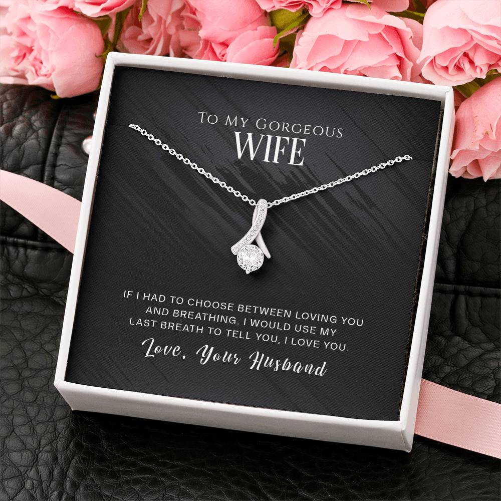 Personalized To My Wife Necklace  for Her Birthday Valentines Anniversary Gift  To My Wife Hearts Necklace for Women with Message  Card