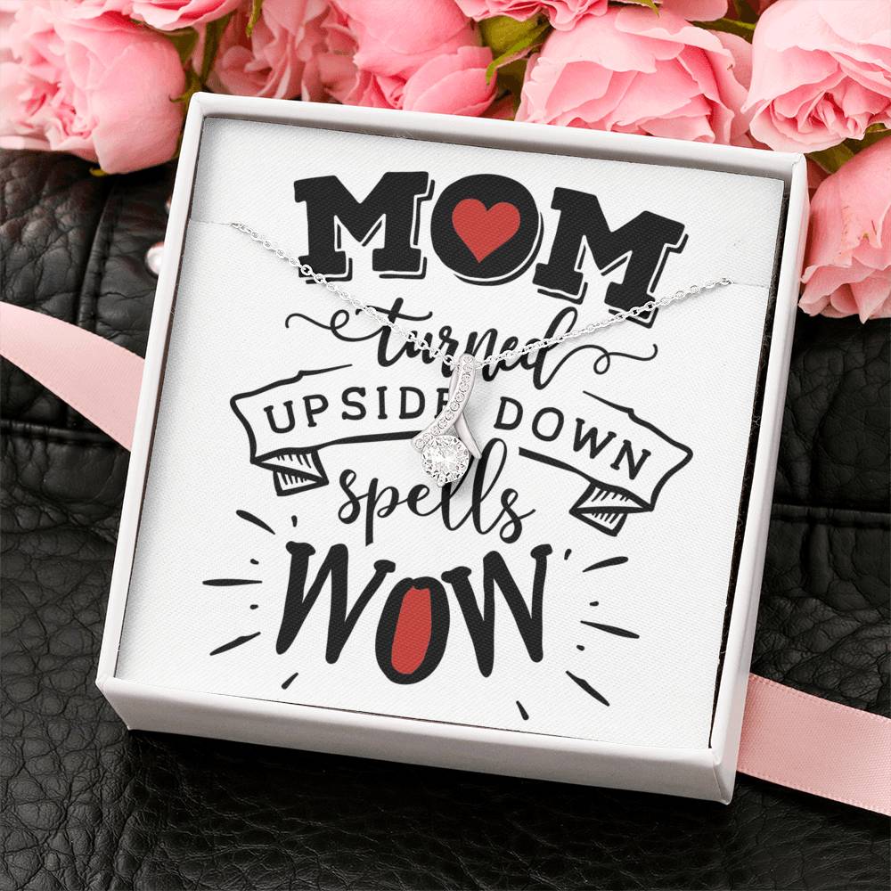 Personalized Gift Mother Necklace for Mom Valentines Birthday Gift Silver Jewelry Alluring Beauty Necklace for Women with Message  Card