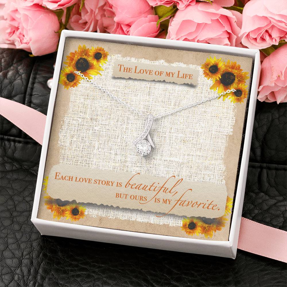 Modern Necklace Gift For Women Petite Ribbon Pendent From Husband