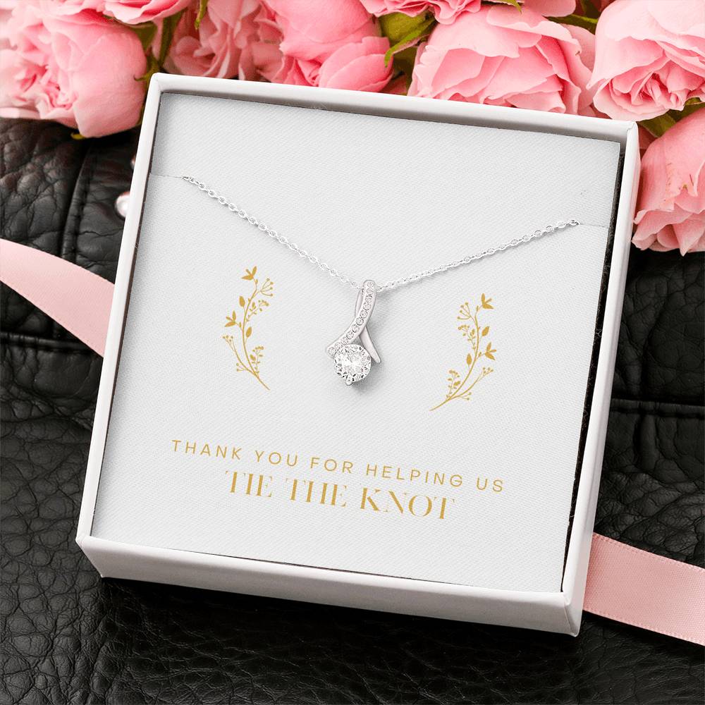 Thank You Gift Necklace To My Future Wife Petite Ribbon Pendent Thanks For Making A Difference In My life