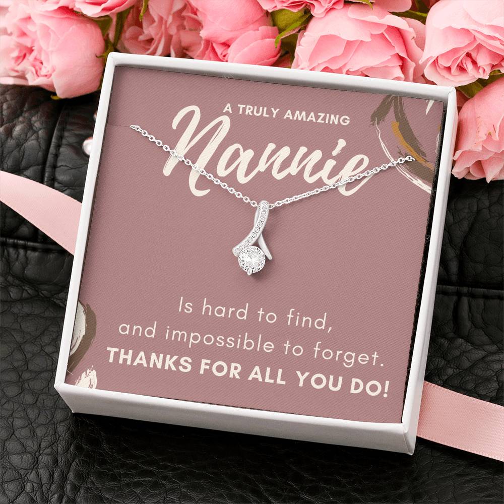 Necklace Gift For Grandma Forever Love Petite Ribbon Pendent Gift On Mother's Day