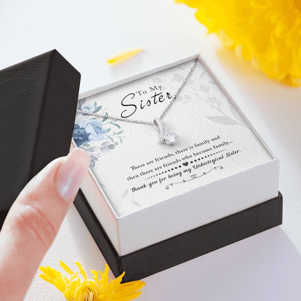 Personalized Custom Sister Necklace  for Her Valentines Birthday Anniversary Gift Alluring Beauty Necklace for Women with Message  Card