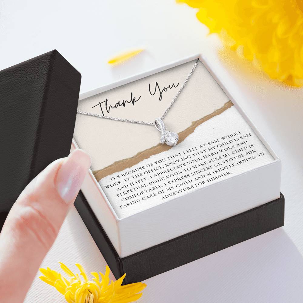 Teacher Appreciation Gift, Daycare Worker Gift Necklace, Thank You Gift for Teachers, Caregivers