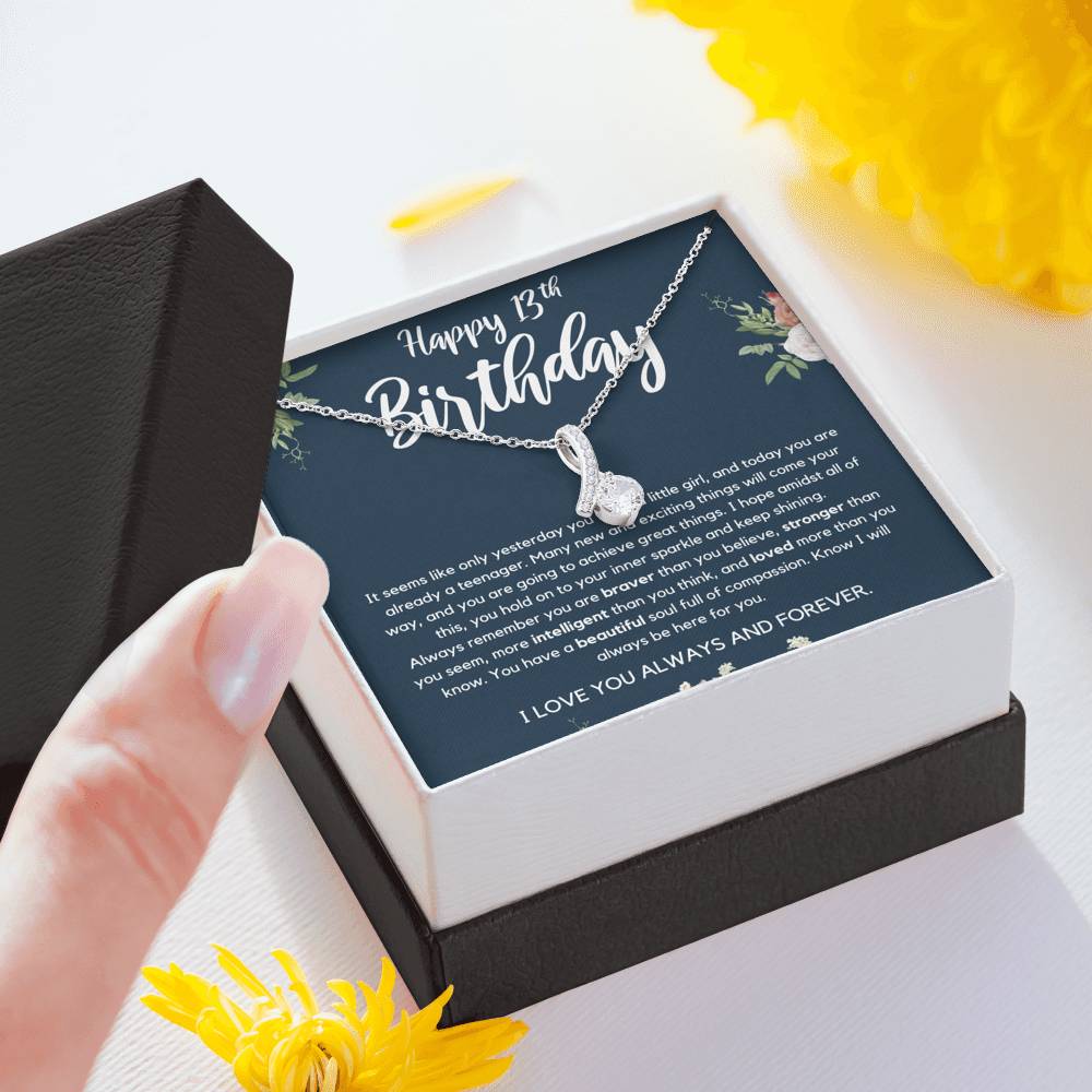 13th Birthday Personalized Custom Name, Gift for Girl Turning 13, Birthstone, Gift for 13 Year Old, Teenage Girl Gift, 13th Birthday Jewelry, Birthday necklace, Gift for 13 year old, Message card