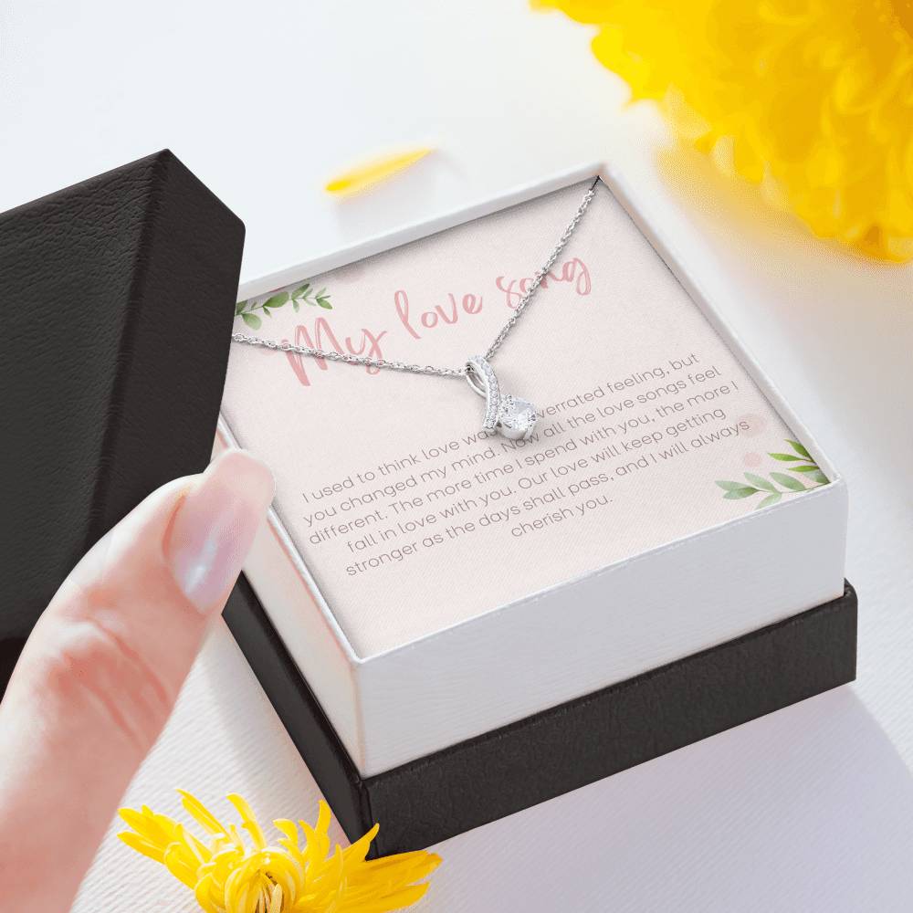 My Love Song Gift Necklace for Girlfriend, Anniversary Gift for Girlfriend, Birthday Jewelry, Best Gift for Girlfriend, Personalized Message Card
