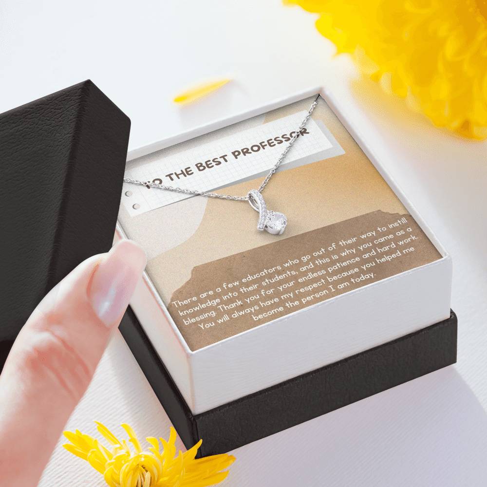 Professor Appreciation Gift, Gift for Professor, Necklace for Her, Personalized Message Card