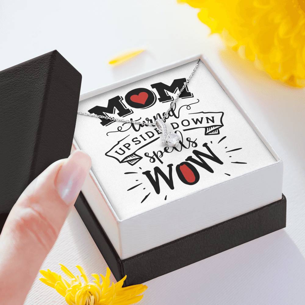 Personalized Gift Mother Necklace for Mom Valentines Birthday Gift Silver Jewelry Alluring Beauty Necklace for Women with Message  Card