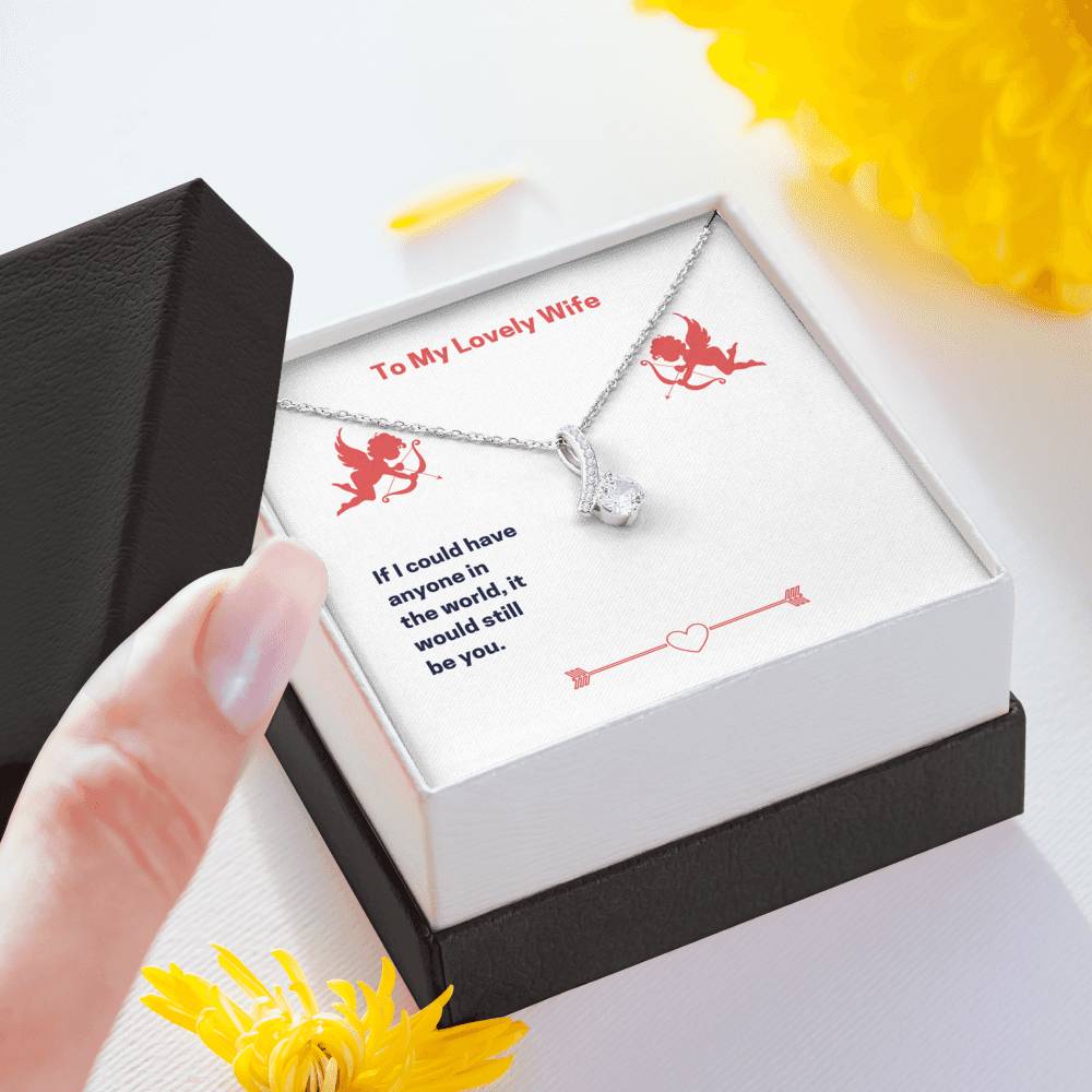 Personalized To my Wife Necklace  for Her Valentines Birthday Gift Alluring Beauty Necklace for Women with Message  Card