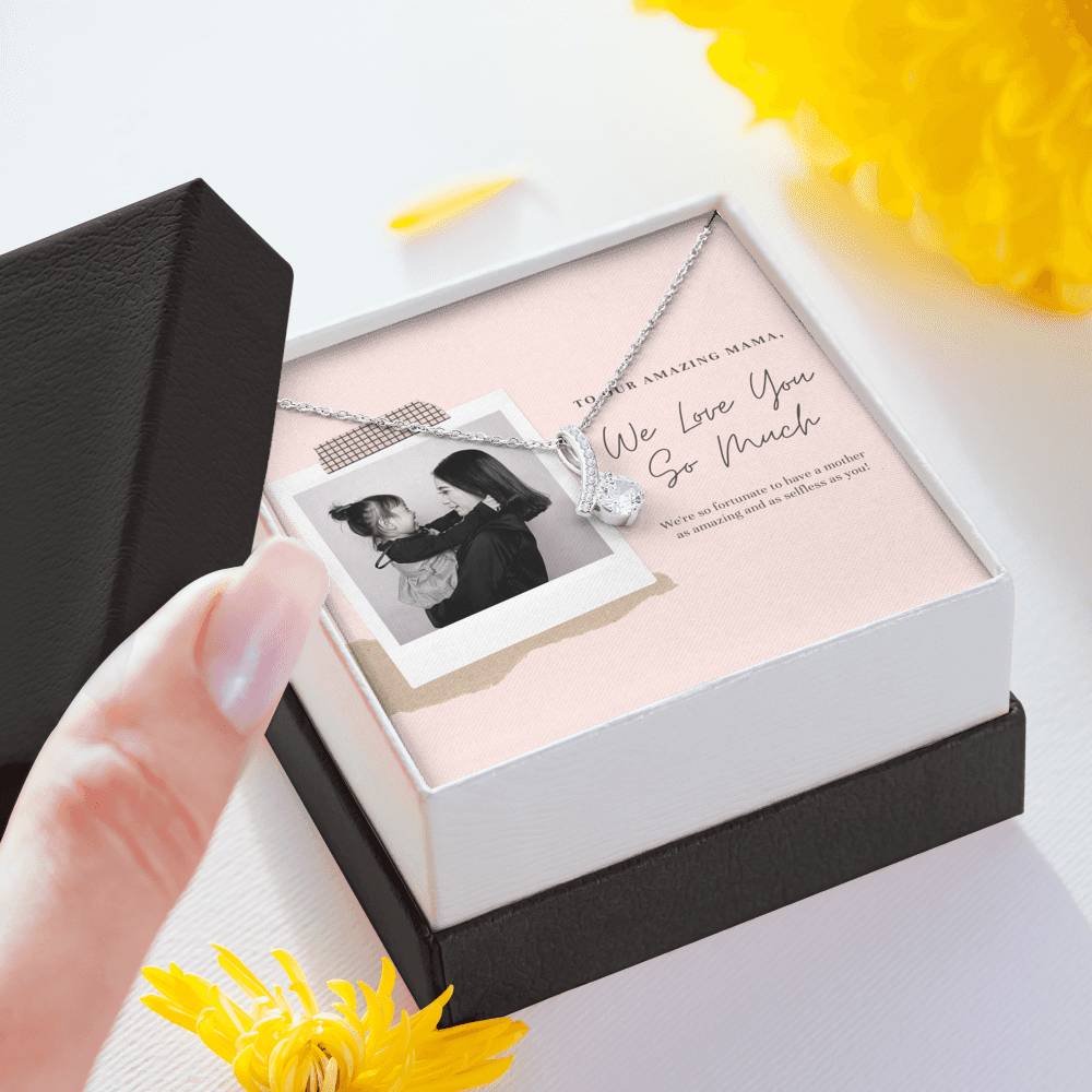 Personalized Necklace To MY Mom Mother In Law Step Mom Inspirational Forever Love Pendent Gift With The Message Card On Mother's Day Birthday Gift